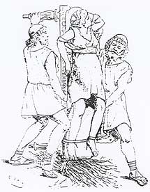 Schets van een barende vrouw in de oudeheid